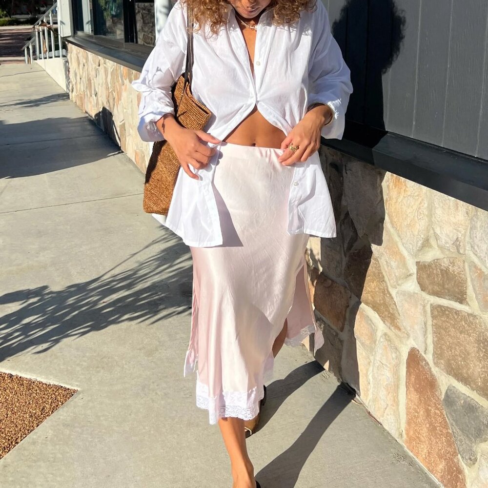 Laneway The Label Margot Slip Skirt in Blush XS